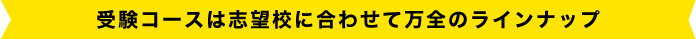 受験コースは志望校に合わせて万全のラインナップ